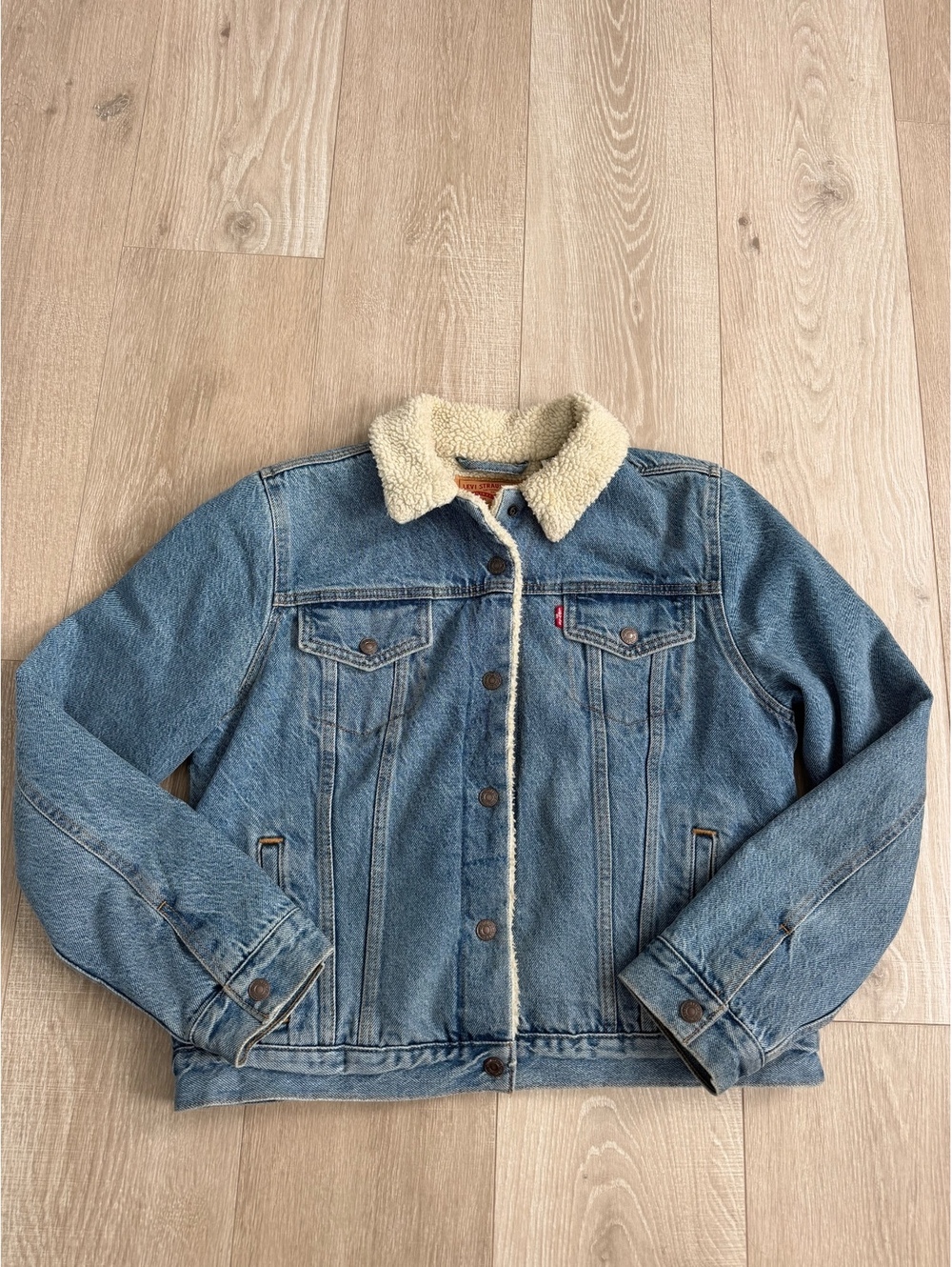 Levi Strauss Sherpa Lined Denim Jacket Size L